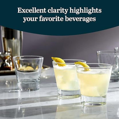 Libbey Bar Essentials Double Old Fashioned Glasses,10.5oz, Clear Drinking Glasses Set of 6, Modern Rocks Glass Set for Special and Everyday Use - color: DOF MODERN 6