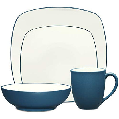 Noritake Colorwave Blue 4-Piece Square Place Setting, Service for 1 - color: Blue
