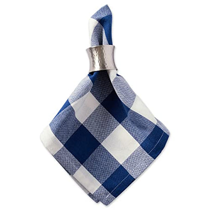 DII Buffalo Check Collection, Classic Farmhouse Cloth Napkin Set, 20x20, Navy & Cream, 6 Piece - color: Navy & Cream, size: 20" x 20" (Set of 6)