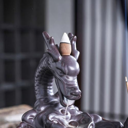 LUNIZ Incense Burner Backflow Incense Burner Home Furnishings Backflow Incense Burner Indoor Waterfall Fountain Room Decoration Incense Holder