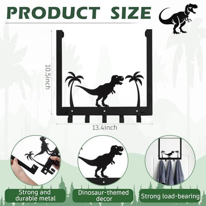 Reallnaive Dinosaur Over The Door Hooks Bathroom Decor Hanger Wall Mount Rack Holder for Towel, Hat, Coat, Cloth, Keychain, Bag, Christmas Party Gift - style: Dinosaur