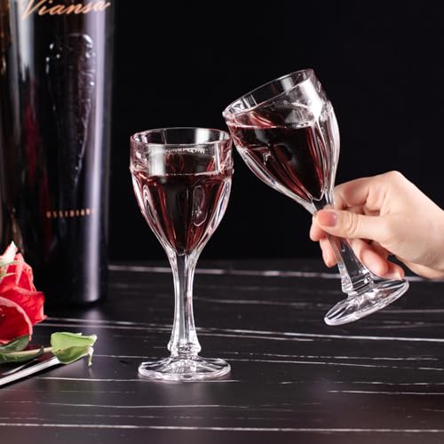 KAMMAK Crystal Red Wine Glasses Set of 2, 4.6 oz Stemmed Glasses, 781N | Hand Blown, Bordeaux Wine Glasses, Thin Rim & Long Stem, Red & White, Daily Use, Wedding or Birthday Gift for Women - size: 7KPSP781N