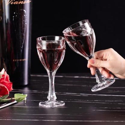KAMMAK Crystal Red Wine Glasses Set of 2, 4.6 oz Stemmed Glasses, 781N | Hand Blown, Bordeaux Wine Glasses, Thin Rim & Long Stem, Red & White, Daily Use, Wedding or Birthday Gift for Women - size: 7KPSP781N