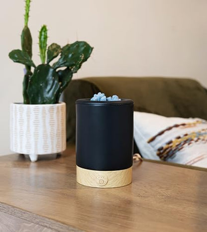 Happy Wax Black Signature Wax Melt Warmer for Scented Wax Melts, Cubes & Tarts – Electric Wax Melter with Automatic Timer and No Scrape Silicone Dish for Easy Wax Removal - color: Black