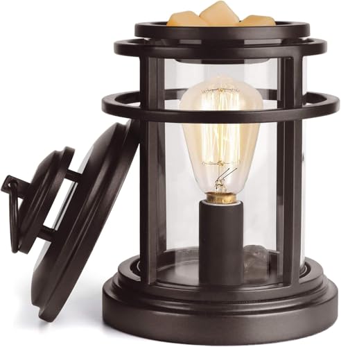 SALKING Electric Wax Warmer - Metal Wax Melt Warmer for Scented Wax,Candle Wax Burner Fragrance Warmer and 2 Edison Bulbs, Wax Melt Melter for Home Decor Office,Birthday Gifts for Women