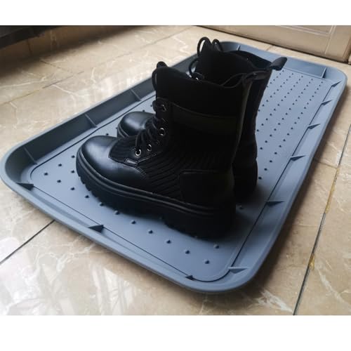 Rubber Boot Tray for Entryway,Soft Boot Mat,Shoe Tray,Shoe Mat for Indoor and Outdoor Use (Soft Silicone Rubber Gray, 29.5X14.9 inch) - color: Soft Silicone Rubber Gray, size: 29" x 14" x 1.2"