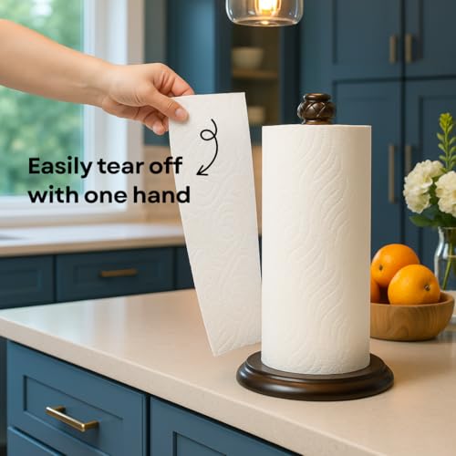 Paper Towel Holder Stand for Countertop, Decorative Freestanding | Paper Towel Holder with Non-Slip Weighted Base, Heavy-Duty & Durable, Fits Regular & Jumbo Rolls, Oil Rubbed Bronze - size: Vertical