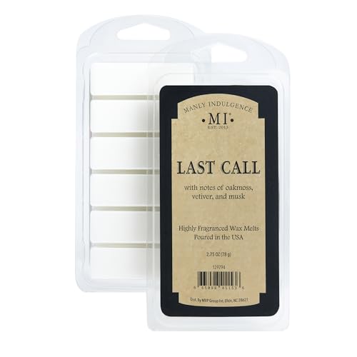 Manly Indulgence Last Call Scented Wax Melts, Wax Melt Warmer Cubes, Long Lasting Scented Wax Warmer Cubes, 4 Pack, 6 Cubes Each - Made in The USA - size: Wax Melt - Pack of 4