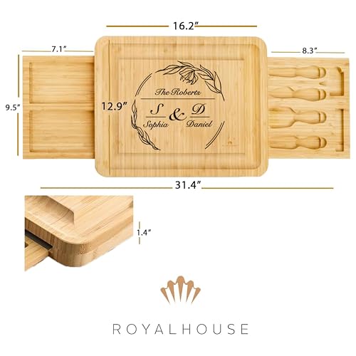 Personalized Charcuterie Board, Custom Bamboo Engraved Cheese Board, Customized Gifts, Bridal Shower Gifts, Perfect for Personalized Wedding - style: Personalized Large Charcuterie Board