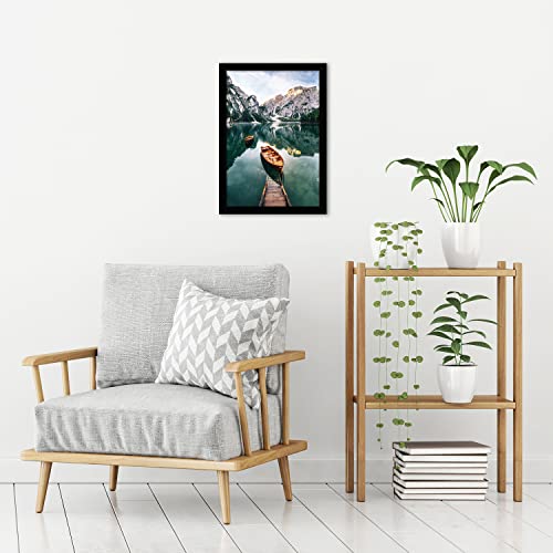 Americanflat 12x18 Poster Frame with Shatter-Resistant Glass - Signature Collection - Gallery-Style Frames Made of Engineered Wood - Photo Frame for Wall Display - Black - color: Black, size: 12x18