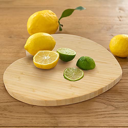 BambooMN Heart-Shaped Bamboo Serving and Cutting Board, 12" x 12" x 0.75" - 1 Piece - size: 12"L x 12"W