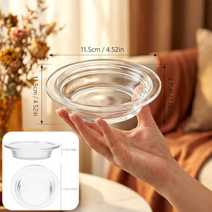 Didiseaon Transparent Glass Wax Melt Warmer Dish 4.52In Replacement Tray for Fragrance Lamp and Candle Warmer Smooth Surface Accessory for Home Fragrance Use | Heat-resistant 4.5" clear glass dish for wax melts & oils. Leakproof, easy clean, fits most sta