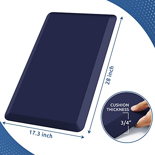 0.8" Thick Kitchen Mat Cushioned Anti Fatigue Rug Comfort Floor Mats | Water-Resistant, Non-Slip, Easy to Clean Comfort Floor Mat for Kitchen, Sink & Office, Multiple Colors & Sizes, 17.3"x28" - color: Blue, size: 28"L x 17.3"W x 0.8"Th