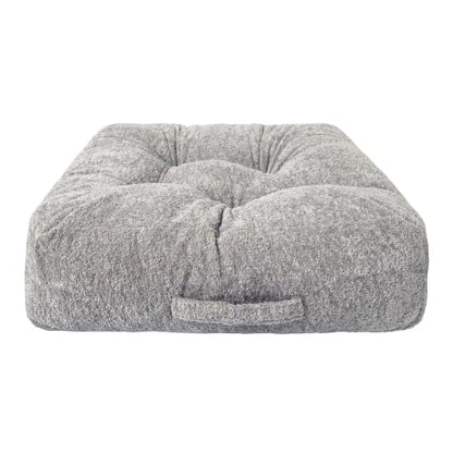 Floor Cushion Pillow, Portable Large | Meditation Adult Sitting Pillow with Handle for Tatami, Living Room & Yoga (1, Square, Gray, 22 x 22 x 6 inches) - color: Square, Gray