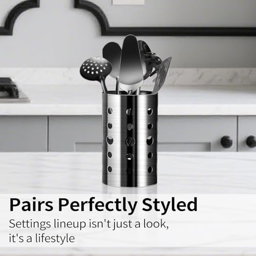 Lazycorner Cooking Utensil Set 11 Pcs Stainless Steel Kitchen Utensils Set Wok Utensils Kitchen Tool Set Spatula Set Heat Resistant Metal Kitchen Tools Ergonomic HandleEasy to Clean Dishwasher Safe - color: Black