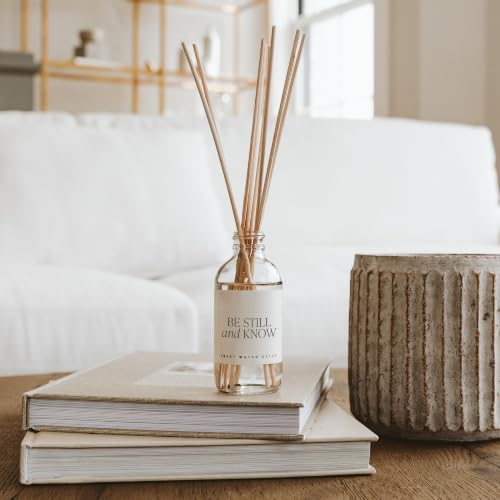 Sweet Water Decor Be Still & Know Clear Reed Diffuser Set – Aromatherapy Home Fragrance with Sea Salt, Jasmine, Cream & Wood Notes – Long-Lasting Scent for Bedroom & Bathroom – Lasts Up to 4 Months - style: Be Still & Know