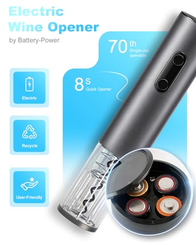 Electric Wine Opener – Battery Operated 4‑in‑1 Corkscrew Kit - size: 4 in 1