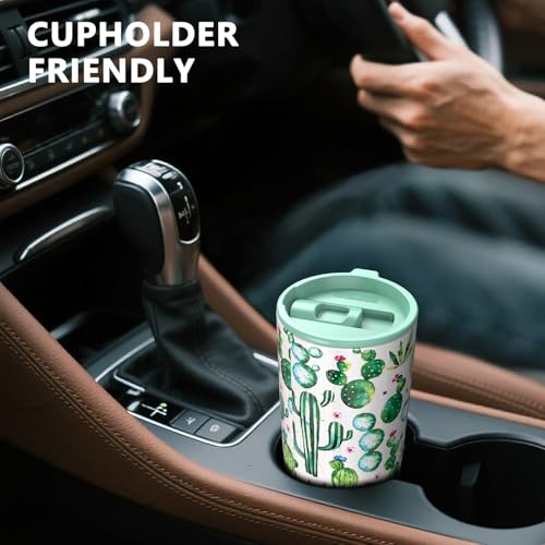TILUCK 20 oz Insulated Coffee Tumbler with BPA-Free Lid | Travel Coffee Mug, Dishwasher Safe, Cup Holder Friendly, Double-Wall Vacuum Insulation for Hot & Cold Drinks, Cactus - color: Cactus, size: 20 Ounces
