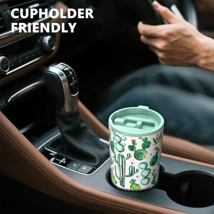 TILUCK 20 oz Insulated Coffee Tumbler with BPA-Free Lid | Travel Coffee Mug, Dishwasher Safe, Cup Holder Friendly, Double-Wall Vacuum Insulation for Hot & Cold Drinks, Cactus - color: Cactus, size: 20 Ounces