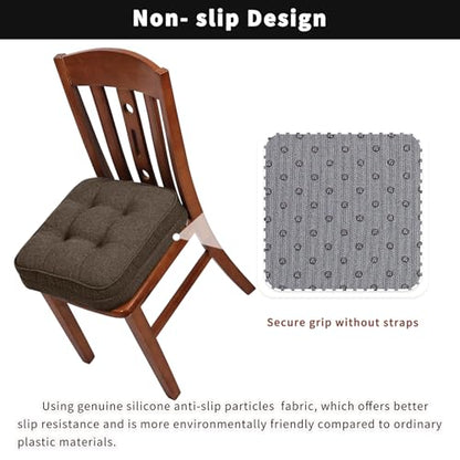 GOFORIT Chair Cushions,Tufted Shredded Memory Foam Chair Pads, Non-Slip Seat Cushions with Removable Cover,16'' x 16'', Brown - color: Brown