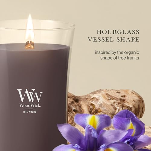 Woodwick Iris Woods Large Hourglass Candle - color: Iris Woods, size: 21.5oz