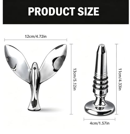 2-in-1 Silver Balancing Bird Bottle Opener & Wine Corkscrew Set – Gravity Defying Bird Beer Opener with Hidden Base Wine Tool – Unique Home Bar Decor & Aesthetic Novelty Gift for Wine Lovers