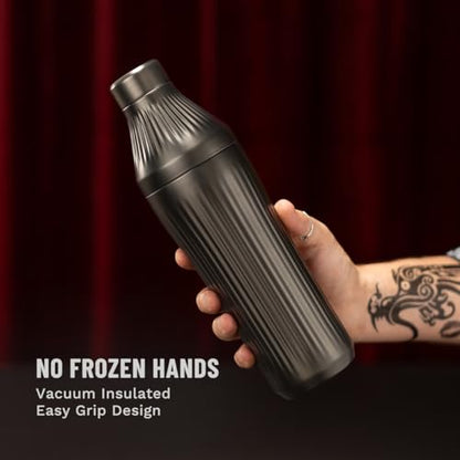 Diamond Edition Hybrid Cocktail Shaker Set, Gunmetal Black, 28 oz | Hybrid Cocktail Shaker with Vacuum Insulated Stainless Steel, Innovative Measuring System, Black, 28 oz - color: Gunmetal Black