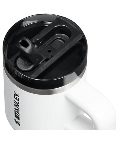 STANLEY Quencher ProTour Flipstraw Tumbler, 14 oz, Chalk | Built-In Straw & Handle | Cupholder Compatible for Travel | Leakproof Insulated Stainless Steel Cup | BPA-Free - color: Chalk, size: 14 Ounces