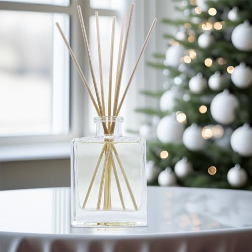 Reed Diffuser Set, Lemon Verbena - Bathroom Shelf Décor | Reed Sticks, Tart Citrus with Bergamot & Greens, Sleek Rectangular Refillable Glass Bottle, Made in the USA - color: Lemon Verbena