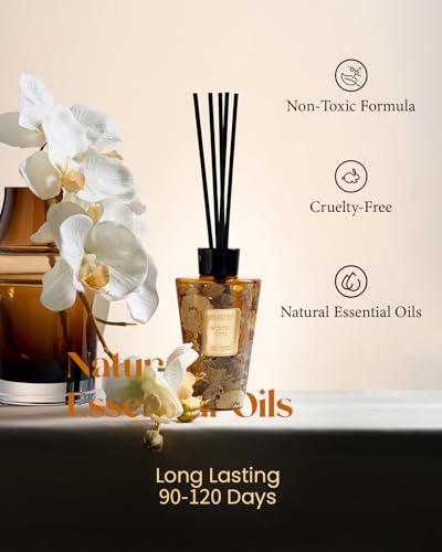 M&SENSE Reed Diffuser Set, Neroli Noir, 8.79 oz Natural Essential Oil | Non-Toxic Organic, Long-Lasting Fragrance, Ideal for Living Room, Entryway, Gifts for Women - color: Neroli Noir