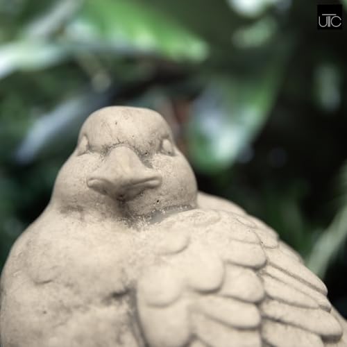 Small Cement Bird Statue, Gray Concrete Finish (8.25 X 5.25 X 6.25 In.) | Decorative Cement Bird Figurine With A Gray Concrete Finish, Ideal For Tables, Patios, Lawns, Yards, And Home Décor. - size: 8.25"x5.25"x6.25"H