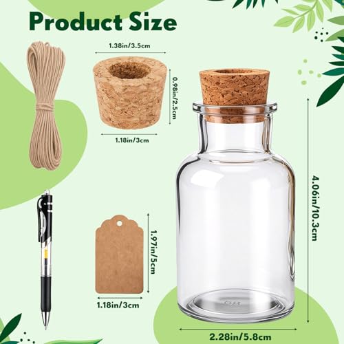 15 Pack Plant Propagation Stations with Hole Lid Tag,Cylindrical | 4.05'' Glass Propagation Jars, 4 oz Clear Hydroponic Planter Vase Bulk for Plant Lovers, Indoor, Office, Home, Garden