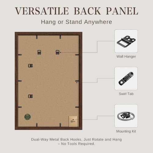 VCK 24x36 Poster Frames Brown - Wide Border Wood Picture Frame, Multi-Directional Display Family Photos, Office Prints, Studio/Gallery Art, Woodgrain Series, Wall Hanging, Set of 6 - color: Brown, size: 24 x 36