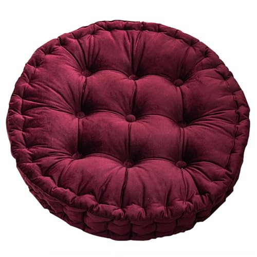 Meditation Floor Pillow, Large Round Floor Pillows Seating Cushion for Adult Thick Fill for Yoga Living Room Tatami, Purple, 24x24 Inch - color: Purple
