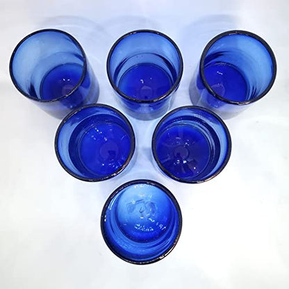 Solid Cobalt Blue 9 oz Short Tumblers (set of 6), Recycled Glass, Lead-free, Toxin-Free (9oz Tumbler) - color: Cobalt Blue, size: 9 oz