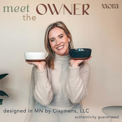 Mora Ceramic Flat Bowls Set of 4-25 oz- For Soup, Salad, Rice, Cereal, Breakfast, Dinner, Serving, Oatmeal, etc - Microwave, Dishwasher and Oven Safe Bowl for Eating and Kitchen- Vanilla & Charcoal - color: Vanilla & Charcoal