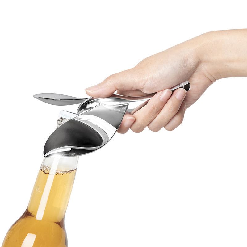 2-in-1 Silver Balancing Bird Bottle Opener & Wine Corkscrew Set – Gravity Defying Bird Beer Opener with Hidden Base Wine Tool – Unique Home Bar Decor & Aesthetic Novelty Gift for Wine Lovers