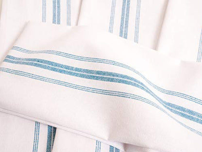 KAF Home Classic Farmhouse Stripe Kitchen Towels, Pure Cotton Dish Towels, Towel Dish Cloths for Cooking, Cleaning, and Dining, Set of 12, Teal - color: Teal
