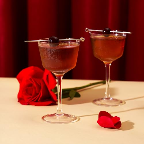 Viski Nick and Nora Glasses, Stemmed Drinkware, Premium Crystal Cocktail Glasses, Cocktail Coupe Glasses, Home and Bar Glass cups, Set of 2, 4oz - style: Nick & Nora Glasses