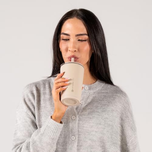 HydroJug Everyday Tumbler 14 oz, Ceramic-Lined Straw Cup, Dune - color: Dune, size: 14 Ounces