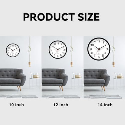 AKCISOT 10 Inch Wall Clock, Silent Battery Operated Analog Clock, Black | Atomic | Classroom | Kitchen | Office | Easy to Read Numbers | Garage - color: Atomic_black, size: 10 Inch