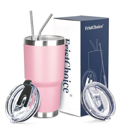 30 oz Tumbler with Lids and Straws Double Wall Vacuum Insulated Tumbler Cup,Stainless Steel Leak-proof Thermal Tumbler Travel Coffee Mug for Cold and Hot Drinks,Sakura Pink - color: Sakura Pink, size: 30 Ounces