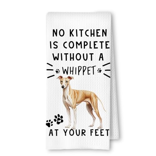 Whippet Funny Dog Kitchen Towels - A Kitchen is Not Complete Without A Whippet Waffle Weave Hand Towels for Home Bathroom Decorative,Dog Lovers Gift,16×24 Inch - color: Whippet at Your Feet