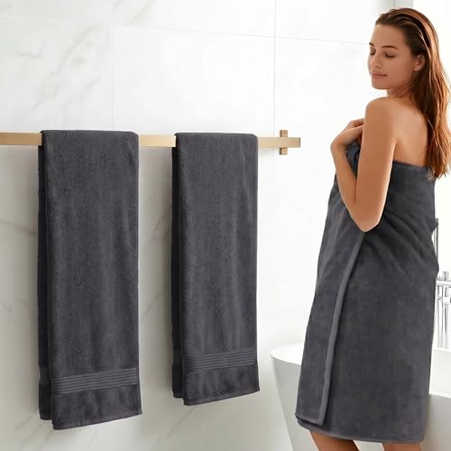 Utopia Towels 6 Pack Bath Towels, 27x54 in, 100% Cotton, Grey | Premium Lightweight Ring Spun Cotton Towels - Highly Absorbent, Quick-Drying, Ideal for Hotel, Spa & Home Bathroom - color: Grey