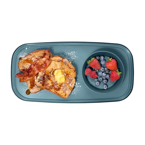 madesmart dipware Small Serving Plate, Stackable & Removable Dip Bowl for Salsa, Queso, Salad, Olives, Dishwasher & Microwave Safe, Multipurpose Plate & Bowl, Midnight - color: Translucent Midnight, size: Small