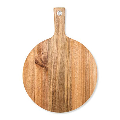Weddingstar Wooden Round Cutting Board or Serving Board with Handle 12" x 16.5" - Blank - color: Non Customizable, size: 16.5"L x 12"W