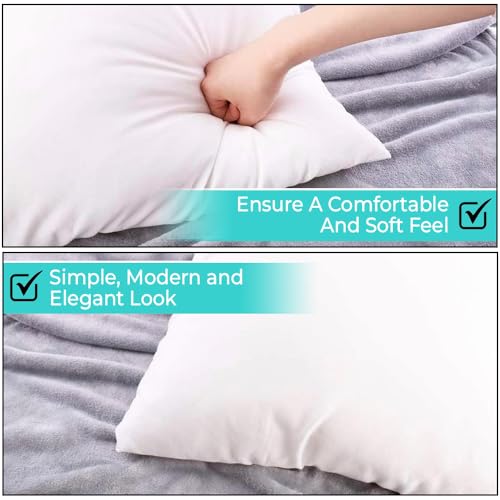 QUBA LINEN 18 x 18 Throw Pillow Insert - Pack of 2 White, Down Alternative Pillow Inserts for Decorative Pillow Covers, Throw Pillows for Bed, Couch Pillows for Living Room (Pack of 2) - size: 18x18 Inch (Pack of 2)