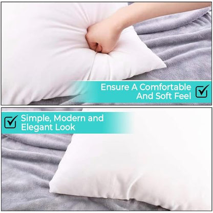 QUBA LINEN 18 x 18 Throw Pillow Insert - Pack of 2 White, Down Alternative Pillow Inserts for Decorative Pillow Covers, Throw Pillows for Bed, Couch Pillows for Living Room (Pack of 2) - size: 18x18 Inch (Pack of 2)