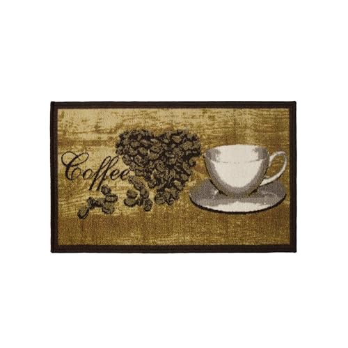 Kashi Home Kitchen Rug, Printed Area Rug, Durable Floor, Door Mat, Farmhouse Non-Slip Carpet Latex Backing Beautiful Design, Roasted Heart 18x30 Rectangle - color: Roasted Heart, size: 1'6" x 2'6" (Rectangular)