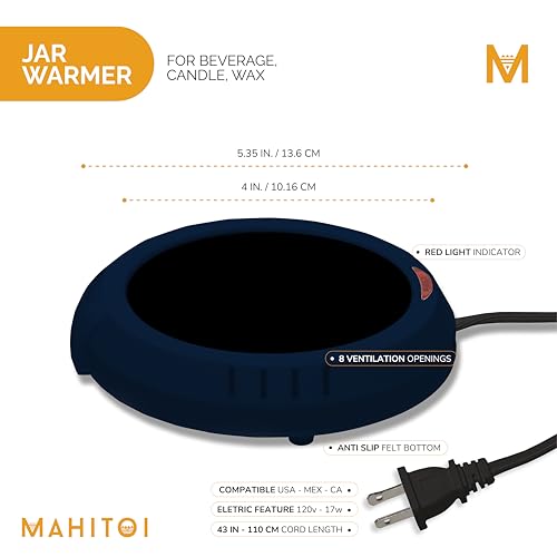Durable Heavy Portable Large Warmer Safe Plate for Candle Jar & Mug Warmer, Dark Blue Pack - color: Dark Blue